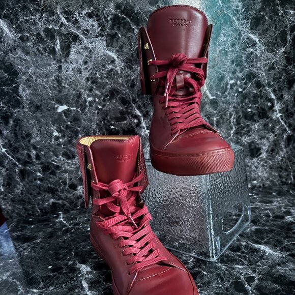 Buscemi Red Leather High-Top Sneakers – Women's Size